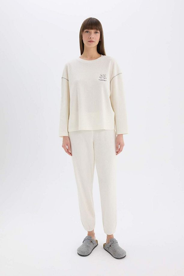 Pijama Takımı Velur Uzun Kollu Üst Esnek Belli Uzun Alt-fall In Love E6688ax25sp - 4
