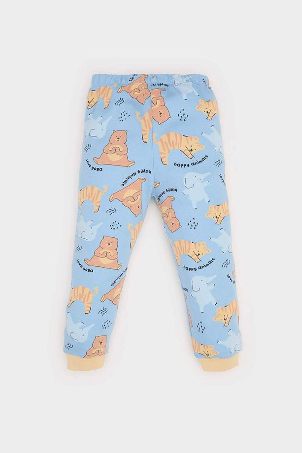 Erkek Bebek Pijama Takımı Hayvan Desenli Uzun Kollu Üst Beli Lastikli Uzun Alt E6935A525SP - 2