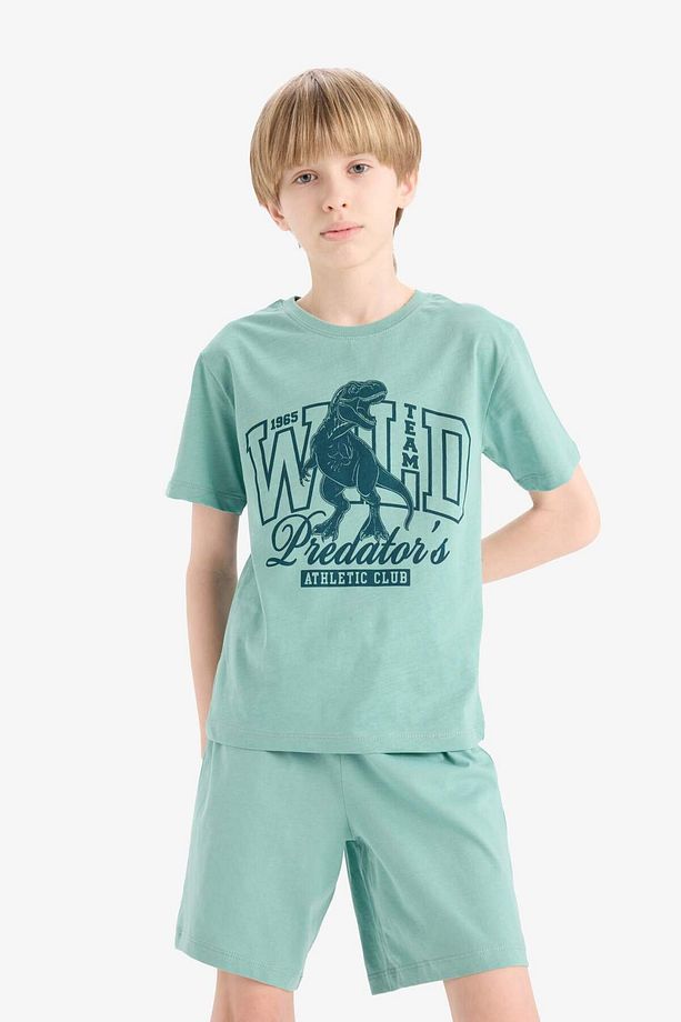 Erkek Çocuk Pijama Takımı Baskılı Kısa Kollu Üst Beli Lastikli Şort E6649A825SM - 3
