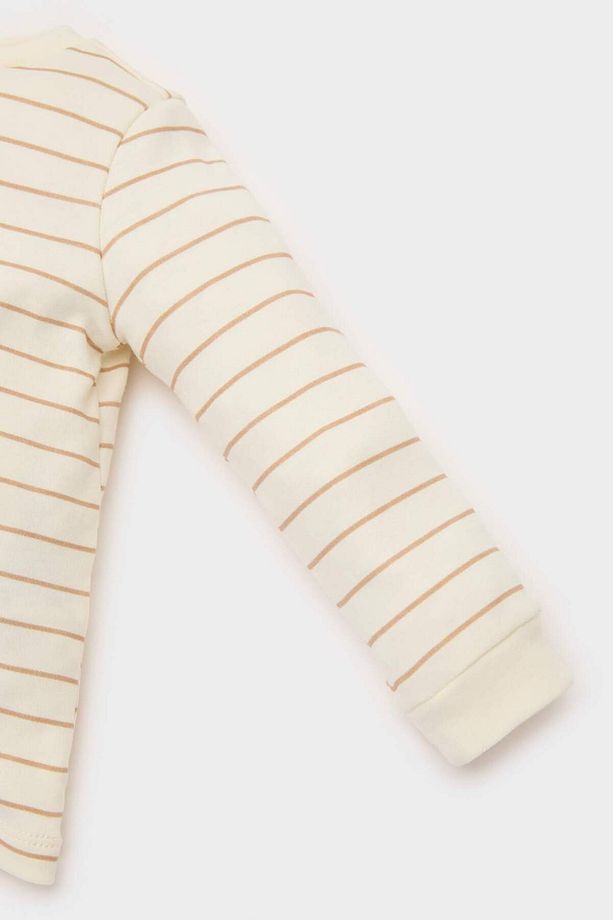 Erkek Bebek Pijama Takımı Dinazor Baskılı Uzun Kollu Üst Beli Lastikli Uzun Alt E6936A525SP - 4