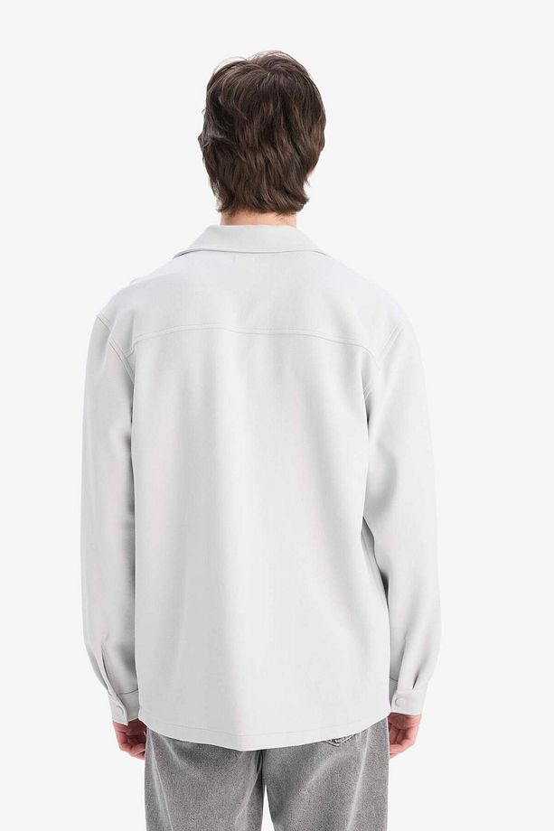 Regular Fit Çift Cepli Twill Uzun Kollu Gömlek E7689ax25sp - 7