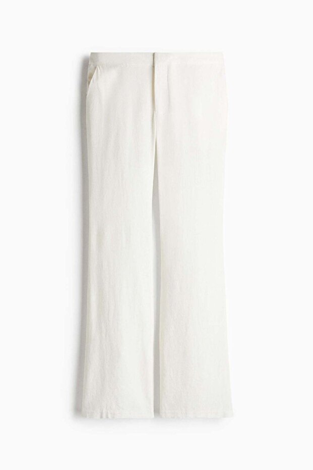Linen-blend tailored trousers
