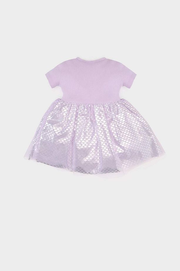 Kız Bebek Baskılı Kısa Kollu Yazlık Tül Elbise E7837a525sm - 4