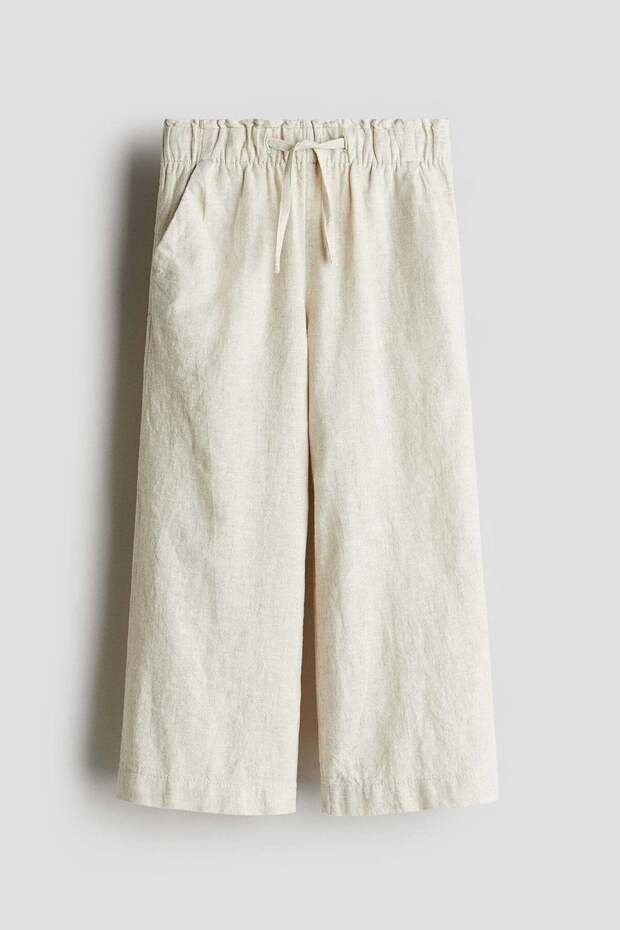 Linen-blend trousers