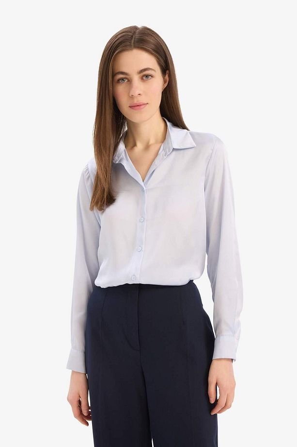 Regular Fit Saten Uzun Kollu Gömlek Z2989az25sp - 3