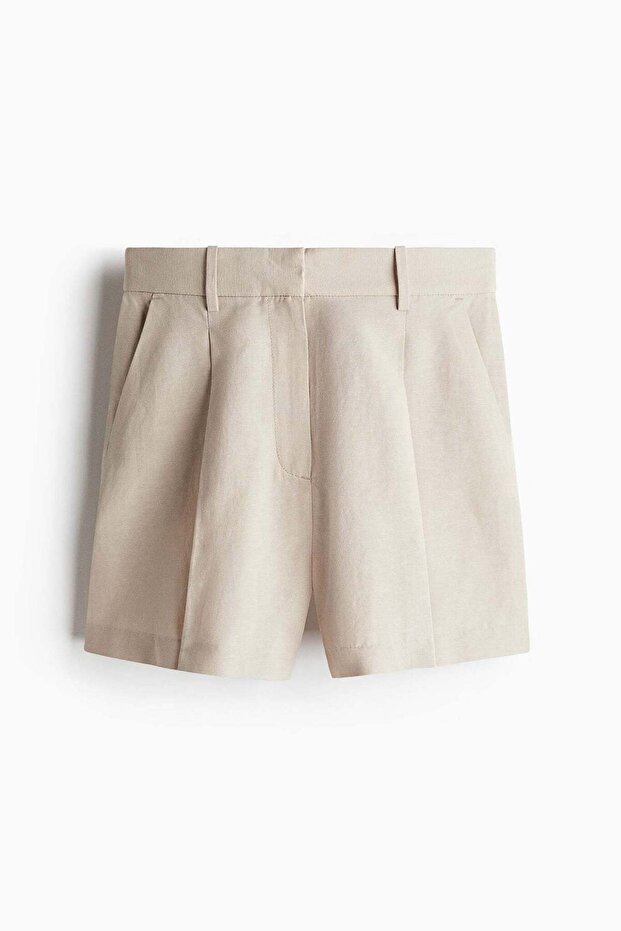 Linen-blend shorts