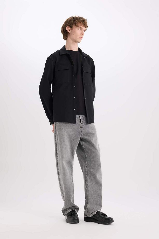 Regular Fit Çift Cepli Twill Uzun Kollu Gömlek E7689ax25sp - 6