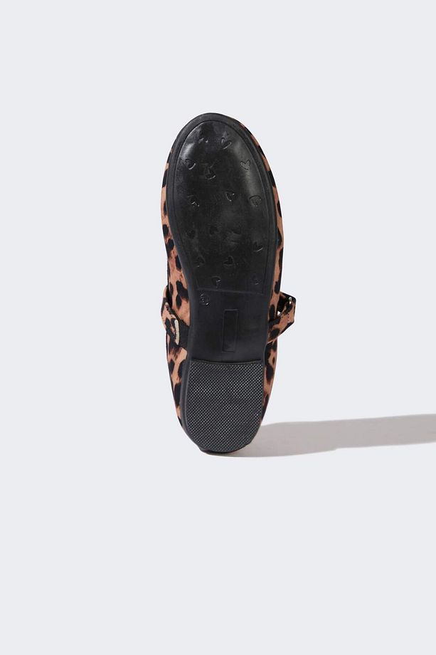 Kız Çocuk Leopar Desenli Slip On Düz Taban Babet E7807A825SM - 4