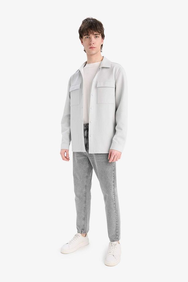 Regular Fit Çift Cepli Twill Uzun Kollu Gömlek E7689ax25sp - 2