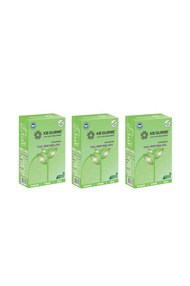 Glutensiz Filizlendirilmiş Yeşil Mercimek Unu 500 gr 3 Adet - 1