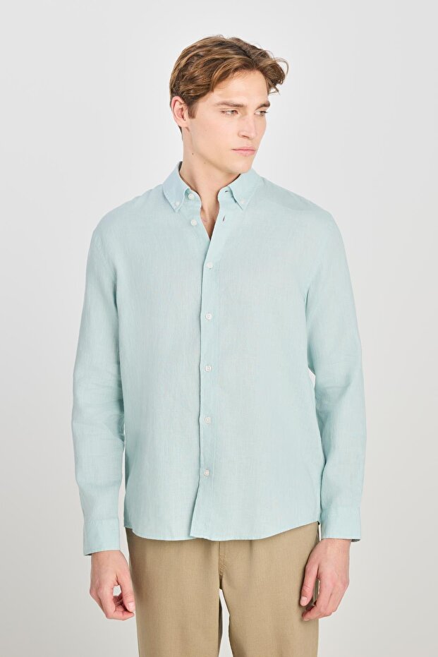 Regular Fit Gömlek Mint Green - 1