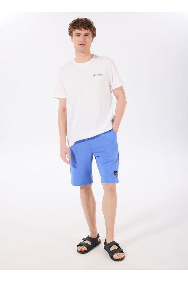 D4SM-SHT3221 Mavi Standart Erkek Sweat Şort - 2