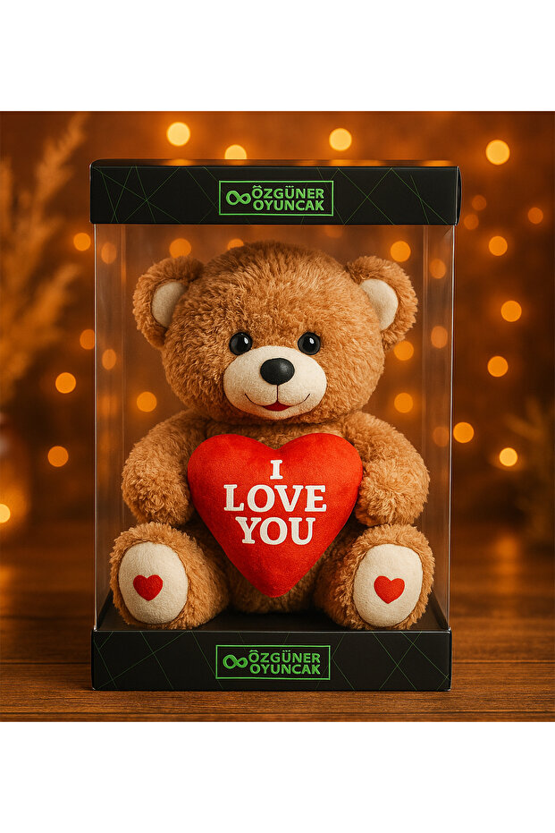 Romantic 145 Valentine Gift: Plush Teddy Bear in a Premium Box with Heart (I Love You) Written