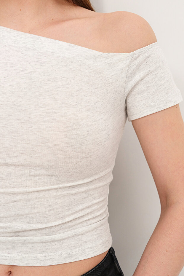 Kayık Yaka Basic T-shirt P1749 - 2