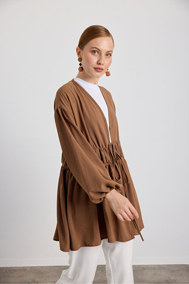 Kahverengi Ayrobin Tunik - 6