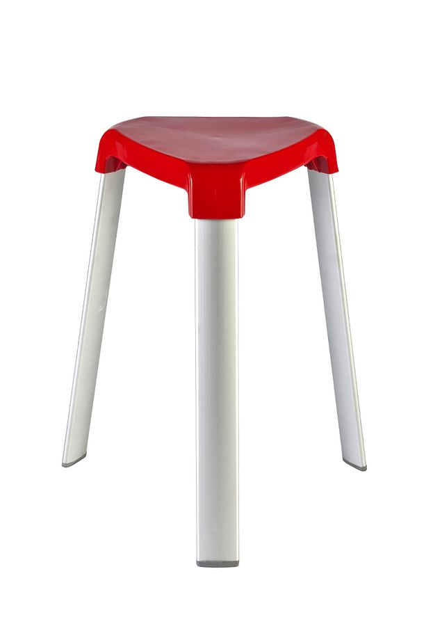 Paslanmaz Aluminyum Banyo Taburesi Kırmızı 120 Kg Taşıma - 1