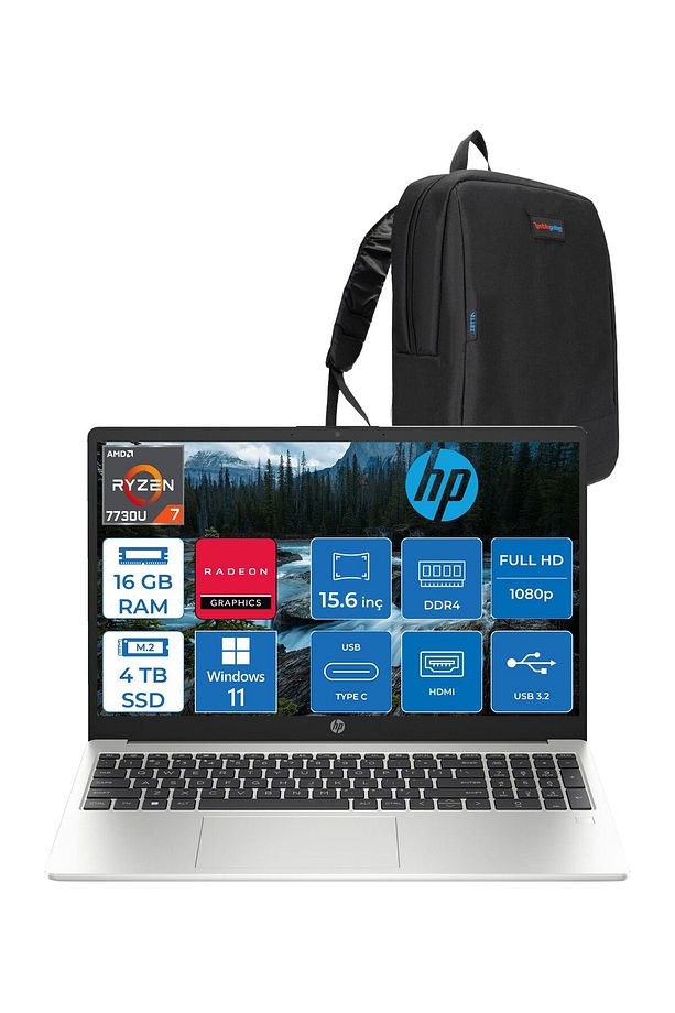 255 G10 Amd Ryzen 7 7730U 16GB 4tb SSD Amd Radeon Grafik Windows 11 Home 15.6" 9G1F9ETH10 +ZETTACNT - 1