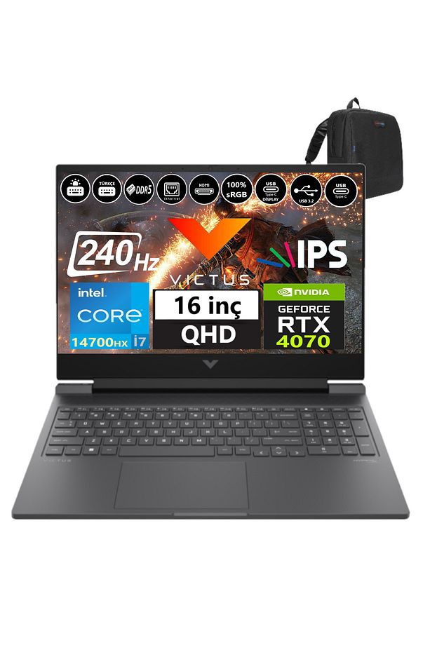 Victus 16 I7-14700HX 64GB 1tb SSD 8GB/RTX4070 W11PRO 16.1" 240Hz Qhd 3ms 300NİTS 99J1K2EA54+ZETTACNT - 1