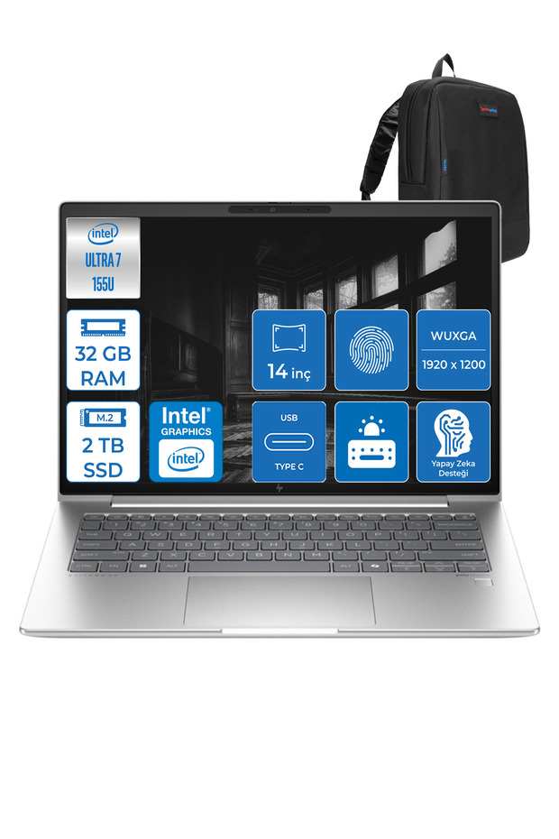 Elitebook 640 G11 Ultra7 155U 32GB Ddr5 2tb SSD 14"' Fhd 400NIT Wuxga Freedos HA23E2EA010 +ZETTACNT - 1