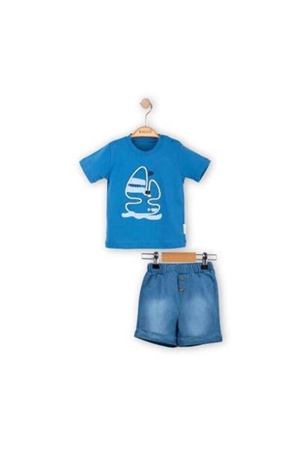 طقم مزدوج للأطفال الذكور بنمط القارب - 1