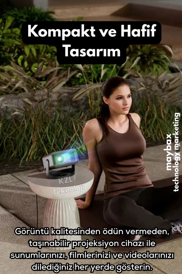 Taşınabilir Mini Android Projeksiyon Sinema Projeksiyon Cihazı 150inç Wifi Bluetooth Ekran Yansıtma - 4