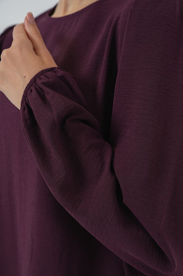 Kadın Ayrobin Tunik Pantolon Alt Üst Takım 6712 - Mürdüm - 5