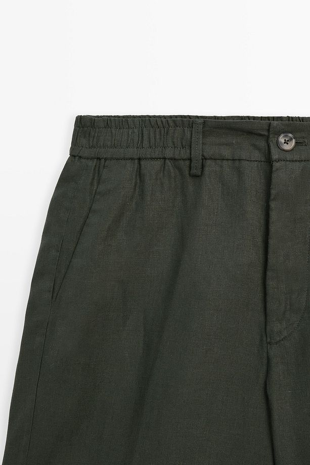 Yarı jogger keten bermuda şort - 8