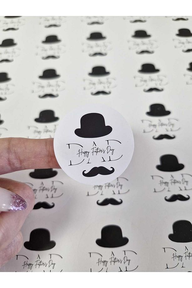 Babalar Günü DAD Yazılı Stiker 4 cm-70 ADET - 1
