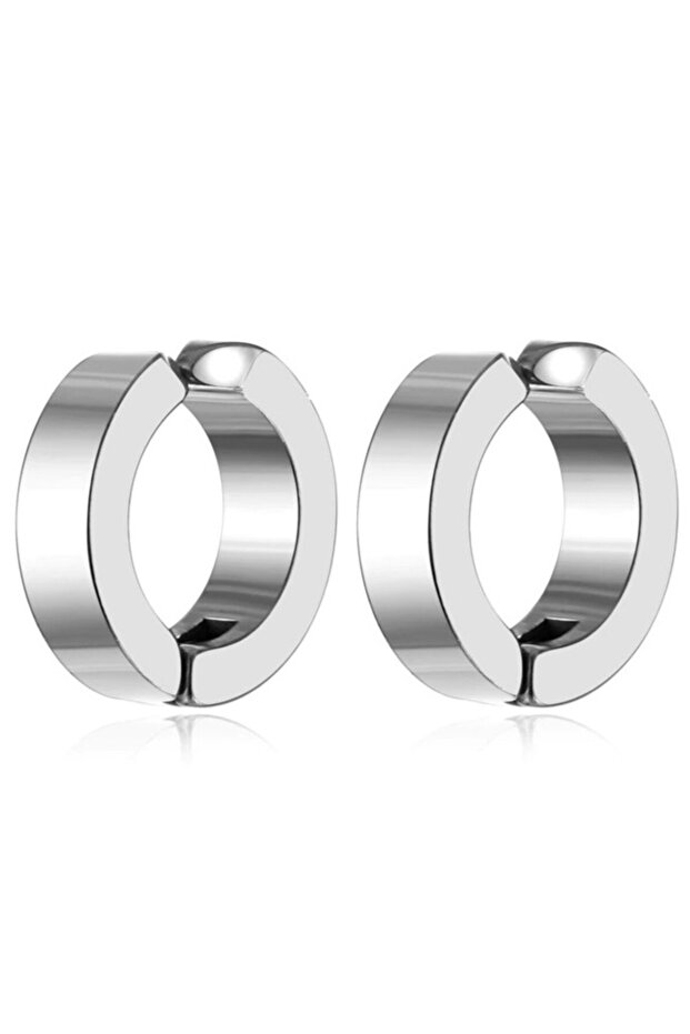 Pair of 3mm Compression Male Steel Earrings Without Hole to Ears Mse1