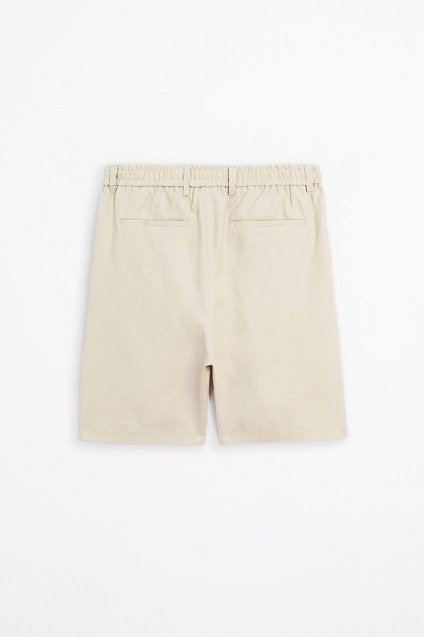 Yarı jogger keten bermuda şort - 7