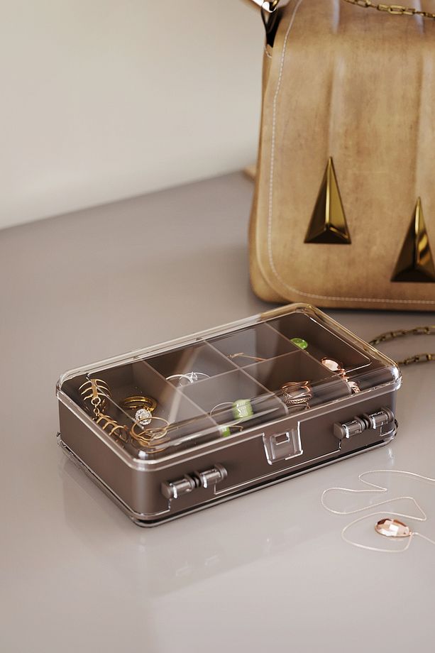Mini Çok Amaçlı Çift Bölmeli Takı Ve Aksesuar Kutusu Organizer - 4