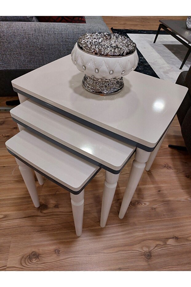 3lü Lüx Zigon Krem Antrasit - 5