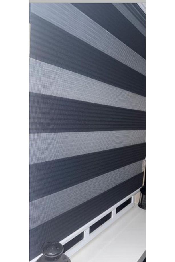 Pileli Antrasit Zebra Stor Kaliteli Güneşlik Perde STB-131 - 3