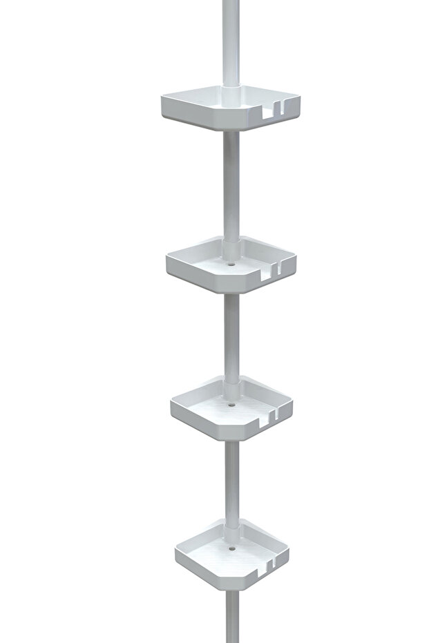 4 Raflı Banyo Köşe Rafı - Beyaz (Montaj Gerektirmez.) - 3