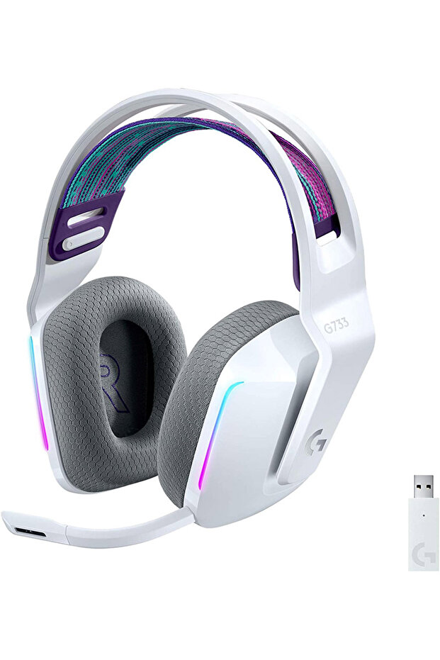 سماعة الألعاب اللاسلكية Logitech G733 LightSpeed White RGB