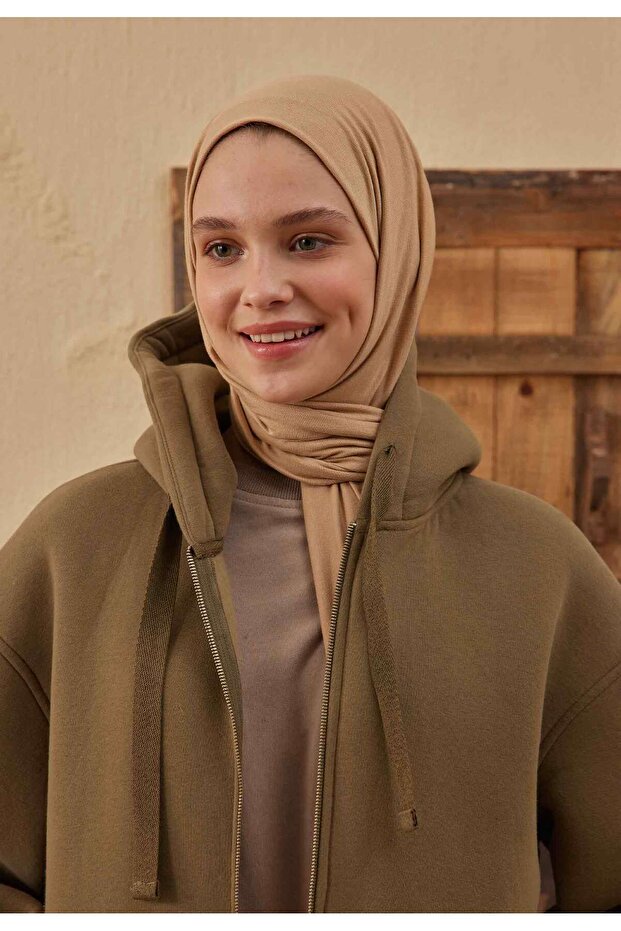 شال ممشط بيج داكن - 1