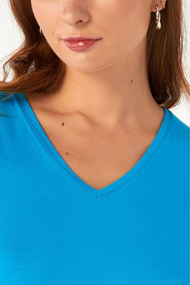 V Yaka Kolsuz Basic Bluz 024-1043 - 5