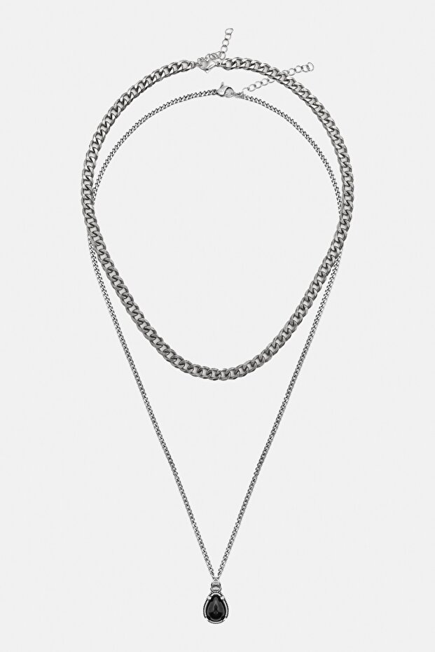 2'li taş uçlu kolye seti - 1