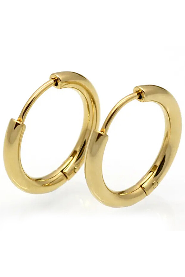 Thin Ring Unisex Men Women Stainless Steel Earrings Pair 2Pcs Mse5