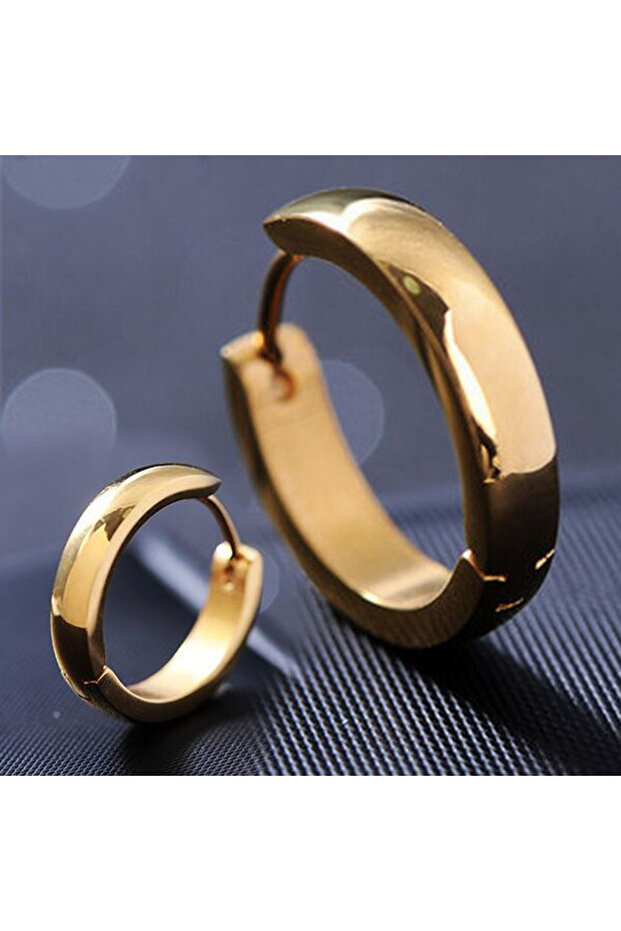 Thin 2.5mm Curved Ring Women Men Steel Earrings Pair 2 Pcs Mse6