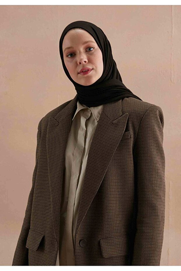 شال قطن ممشط أسود - 2