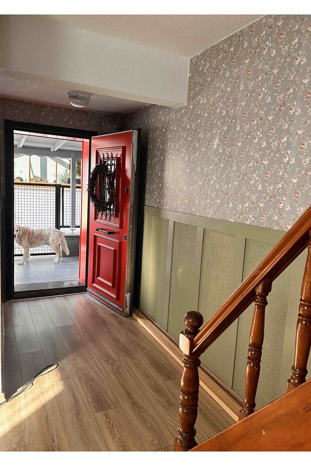5346 Yeni Geniş Çiçek Gül Kurusu Gri Duvar Kağıdı 5,30 M² - 4