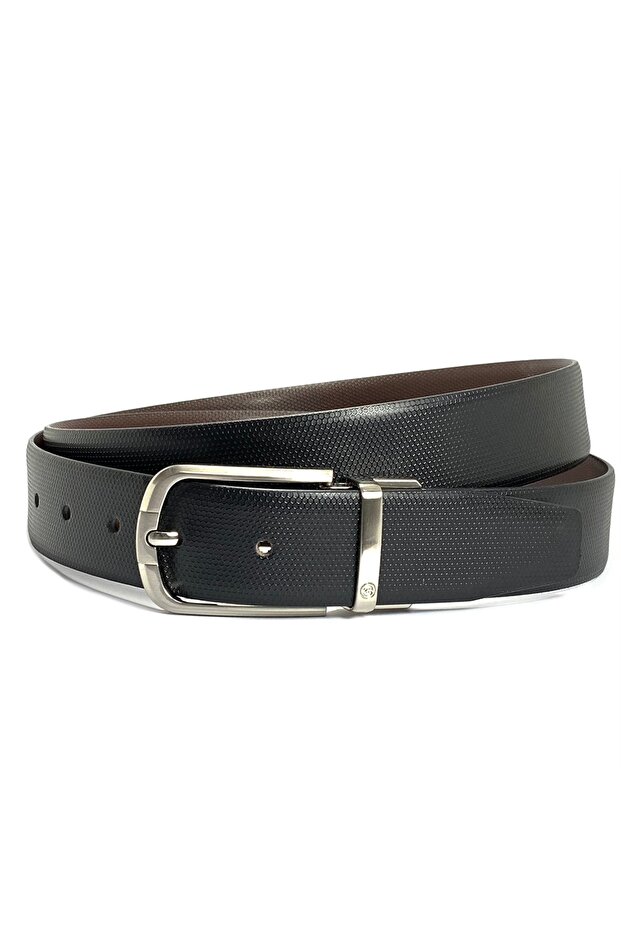 Genuine Leather Reversible Belt for Men, Black & Brown or Tan Formal Belt Men's Leather Belt