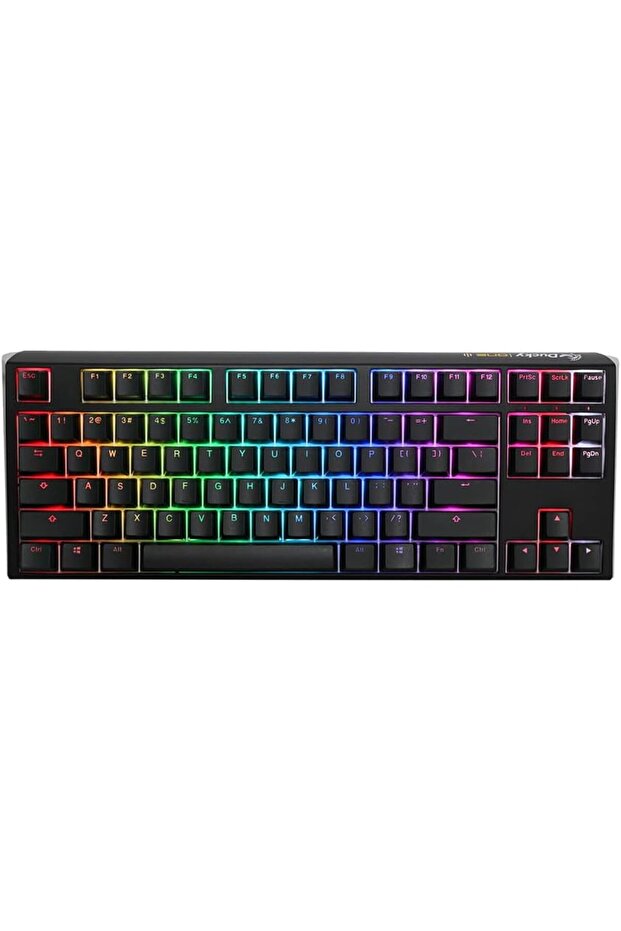 لوحة مفاتيح الألعاب العربية الكلاسيكية Ducky One 3 باللونين الأسود والأبيض TKL 80% بمفتاح بني كرزي