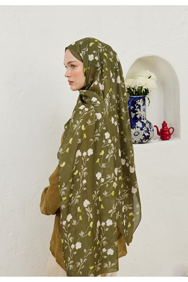 شال رامي منقوش بالزهور الناعمة - 8