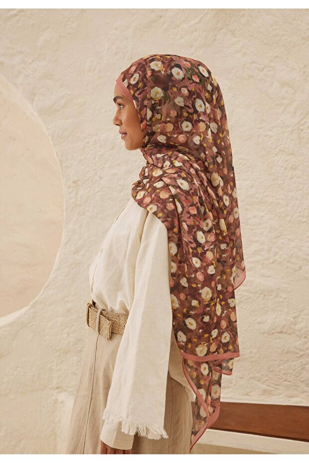 شال رامي منقوش من AGNES - رمادي داكن - 1