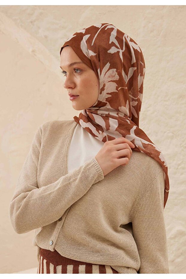شال رامي بتصميم بيتونيا - قشرة القرفة - 1