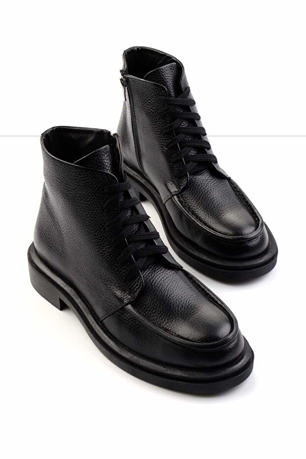 Siyah Rolaks Hakiki Deri Erkek Bot & Bootie E02600122203 - 2