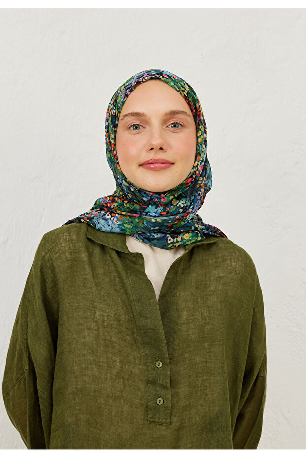 شال رامي منقوش باللون الأسود - 6