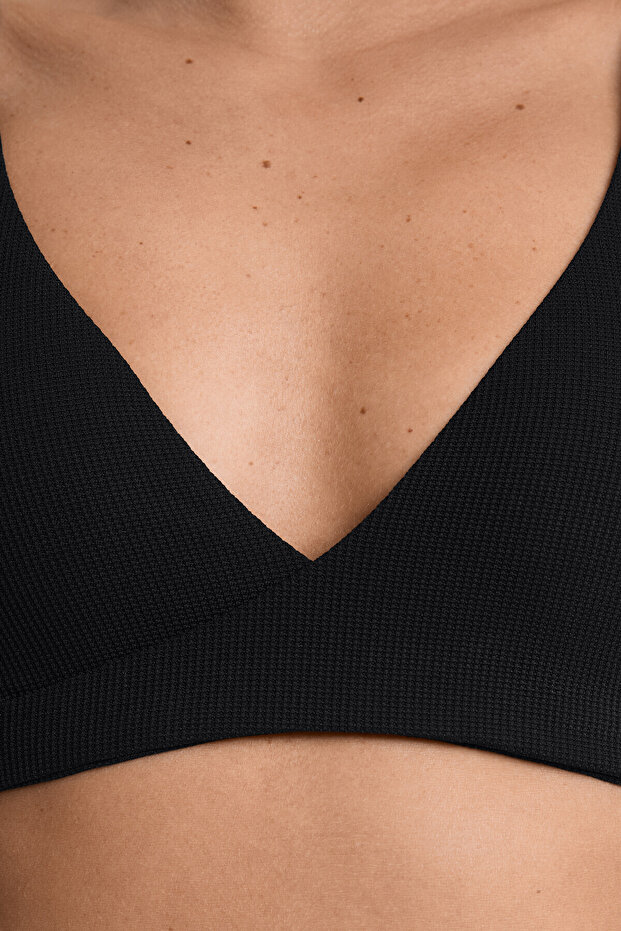 Çapraz pike halter bikini üstü - 4